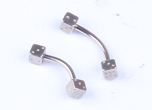Silver pointed spike labret stud material detail