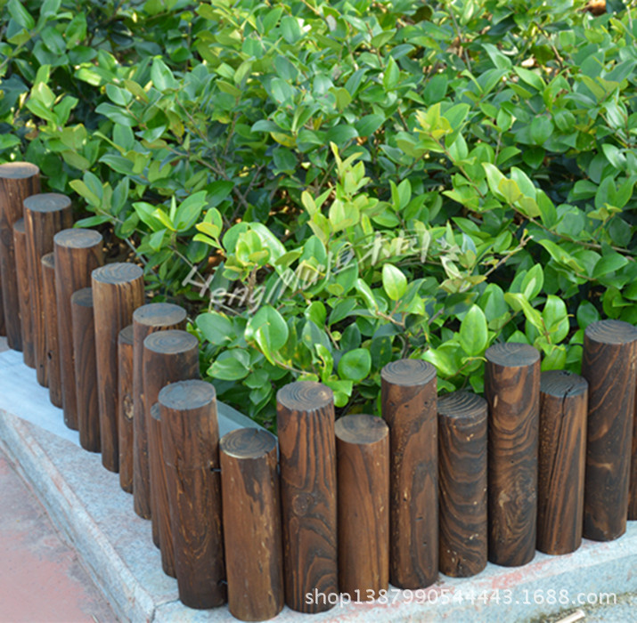 outdoors gardening enclosure Carbonize Anticorrosive guardrail enclosure Garden Roundwood solid wood fence Wooden fence Vegetable garden