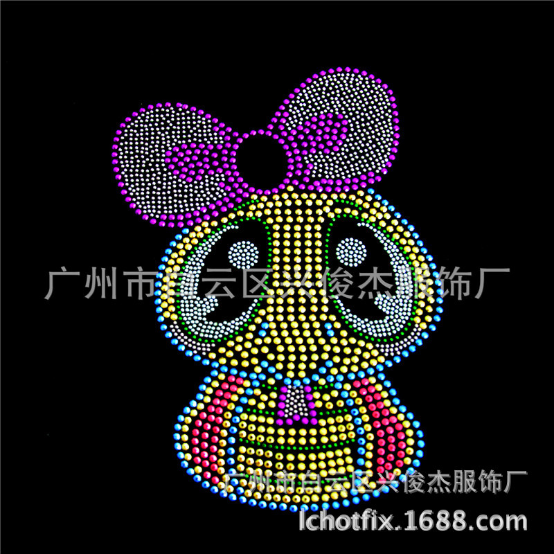 衣服夜光烫钻烫图烫钻黑色水晶潮牌字母毛衣