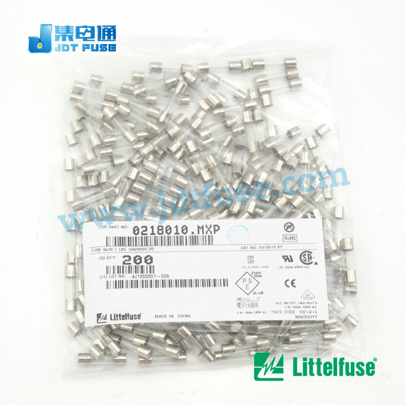 0218010.HXP  力特Littelfuse 一级代理商 5x20玻璃保险丝10A250V