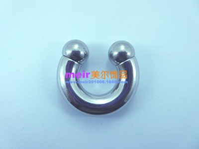 防过敏钛钢人体穿剌散装正品东莞美尔饰品生产万能环不锈钢马蹄环|ms