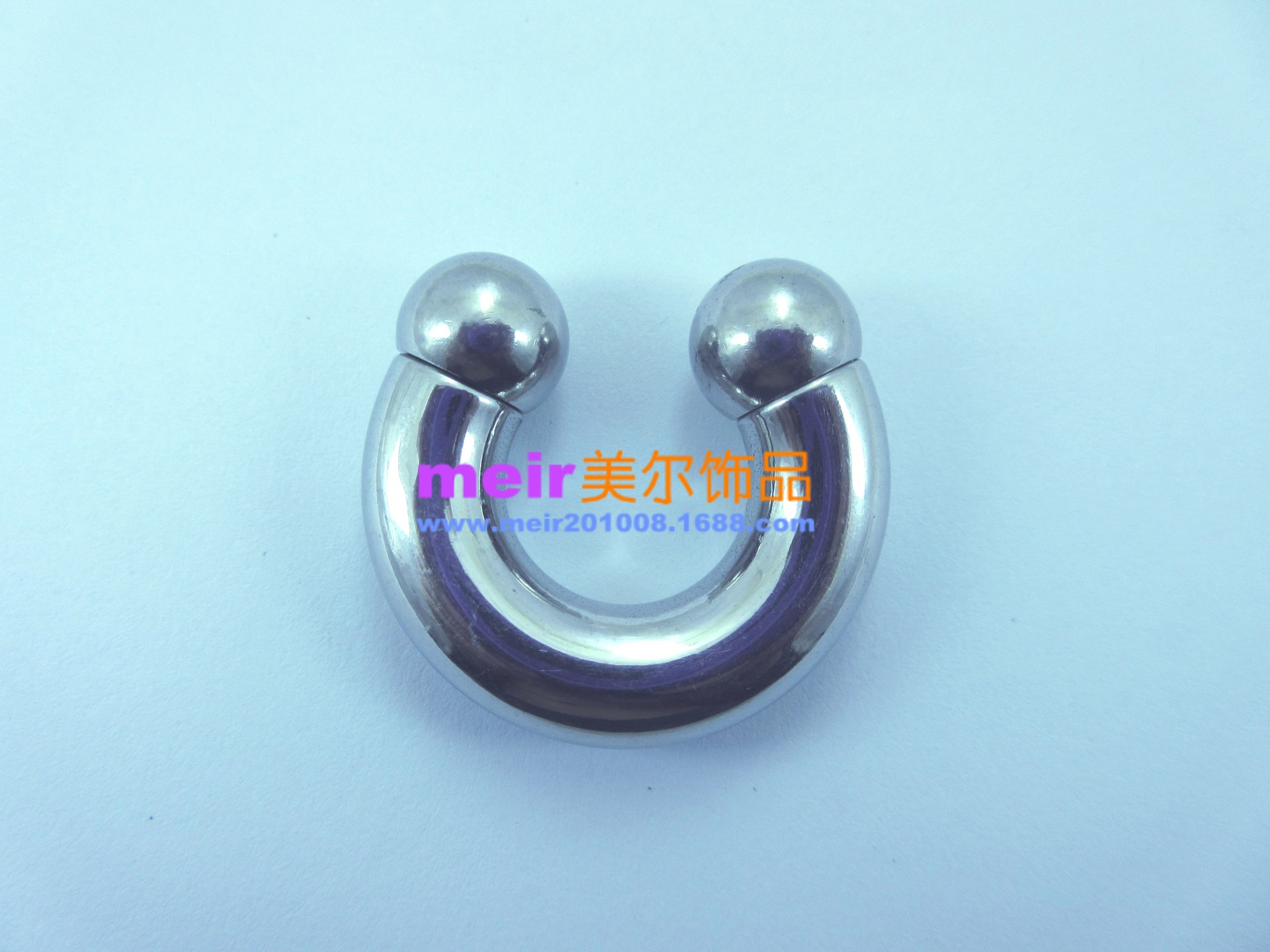 防过敏钛钢人体穿剌散装正品东莞美尔饰品生产万能环不锈钢马蹄环|ms