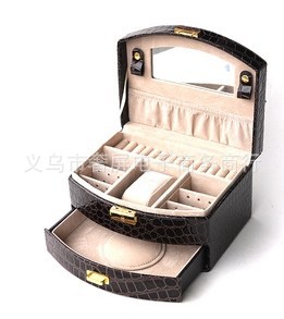 可定时尚皮革饰品首饰收纳盒 化妆盒箱 饰品收纳箱礼品盒现货批发