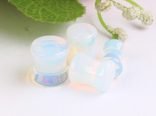 Geometric Glass Stone Ear Stretcher Gauges - 16mm Conjoined Ear Plugs for Stretched Ear Piercing detail image 14