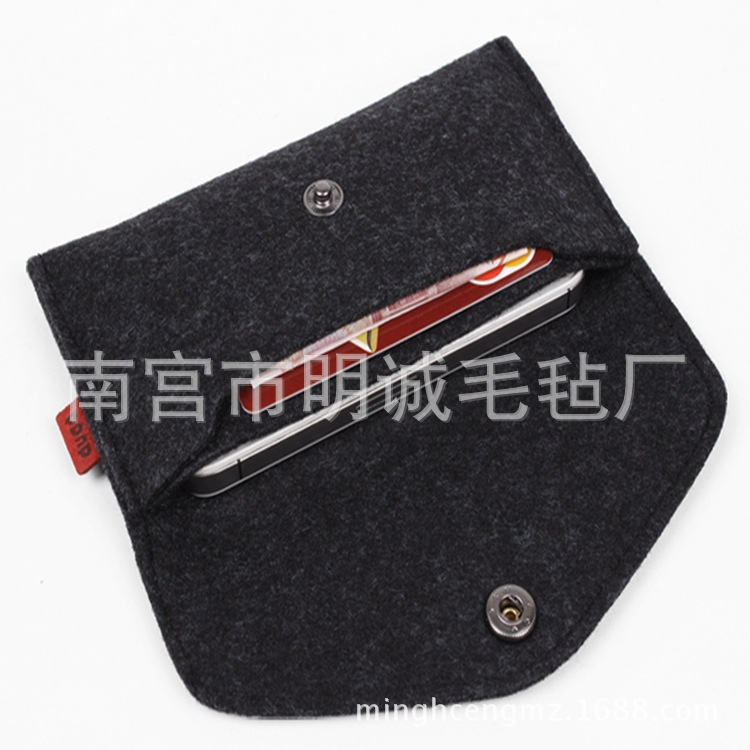 厂家供应 毛毡手机包 毛毡手机套 订做毛毡手机包 涤纶毛毡手机包