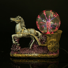 馬車造型 發光閃電靜電水晶魔球 工藝品 時尚裝飾擺件 廠家批發