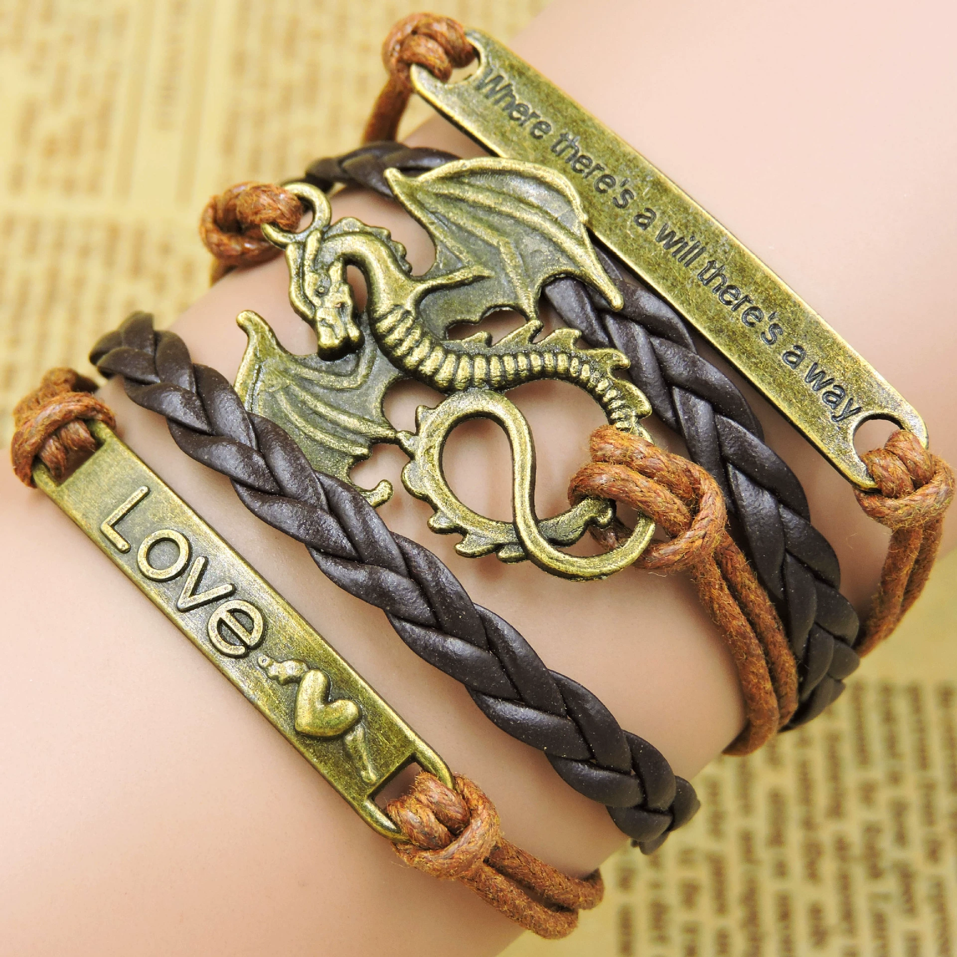 Retro accessory, woven bracelet, European style, Aliexpress