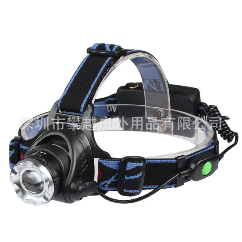 direct deal T6 charge Headlight glare Long shot Zoom waterproof Go fishing Hunting lights Blue Ribbon Beginning