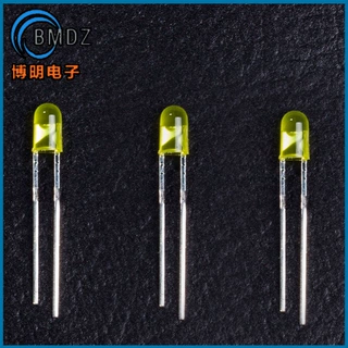 F5/5MM平头无边黄光长脚 平头无边黄灯高亮LED灯珠 LED发光二极管