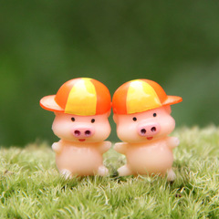 Charming Little Pig Couple Micro Landscape Plant Stand Succulent Ornament Garden Decor Miniature Landscape Pot Plant Gardening Accessory