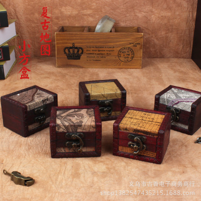 Carefully selected To fake something antique woodiness Square Box European style Retro wooden  Storage box Do the old Arts and Crafts wholesale