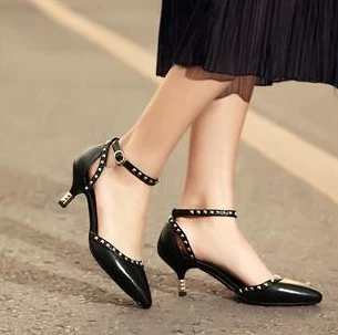 Размер 33/40/41/42/43, босоножки из натуральной кожи с верхним слоем воловьей кожи на среднем каблуке, женская обувь JGB2014N000226