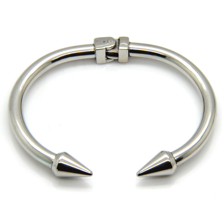 1 Piece Fashion Solid Color Stainless Steel Bangle display picture 5