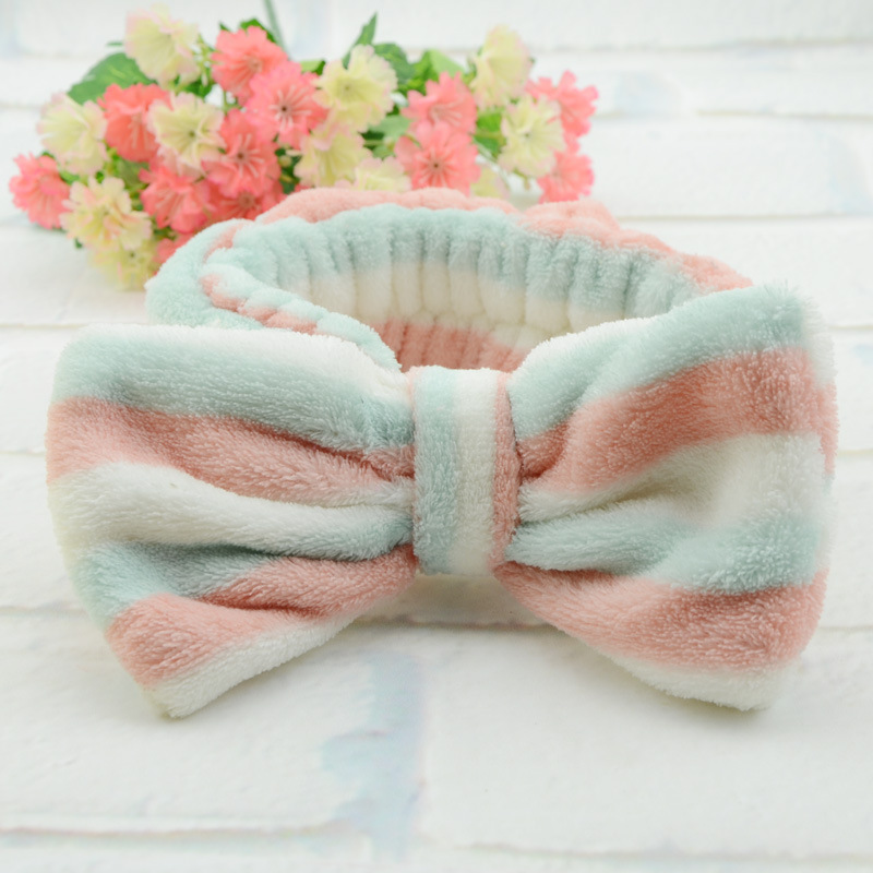 毛绒超细纤维头带 大蝴蝶结束发带 明星同款发带 化妆洗脸盘发女