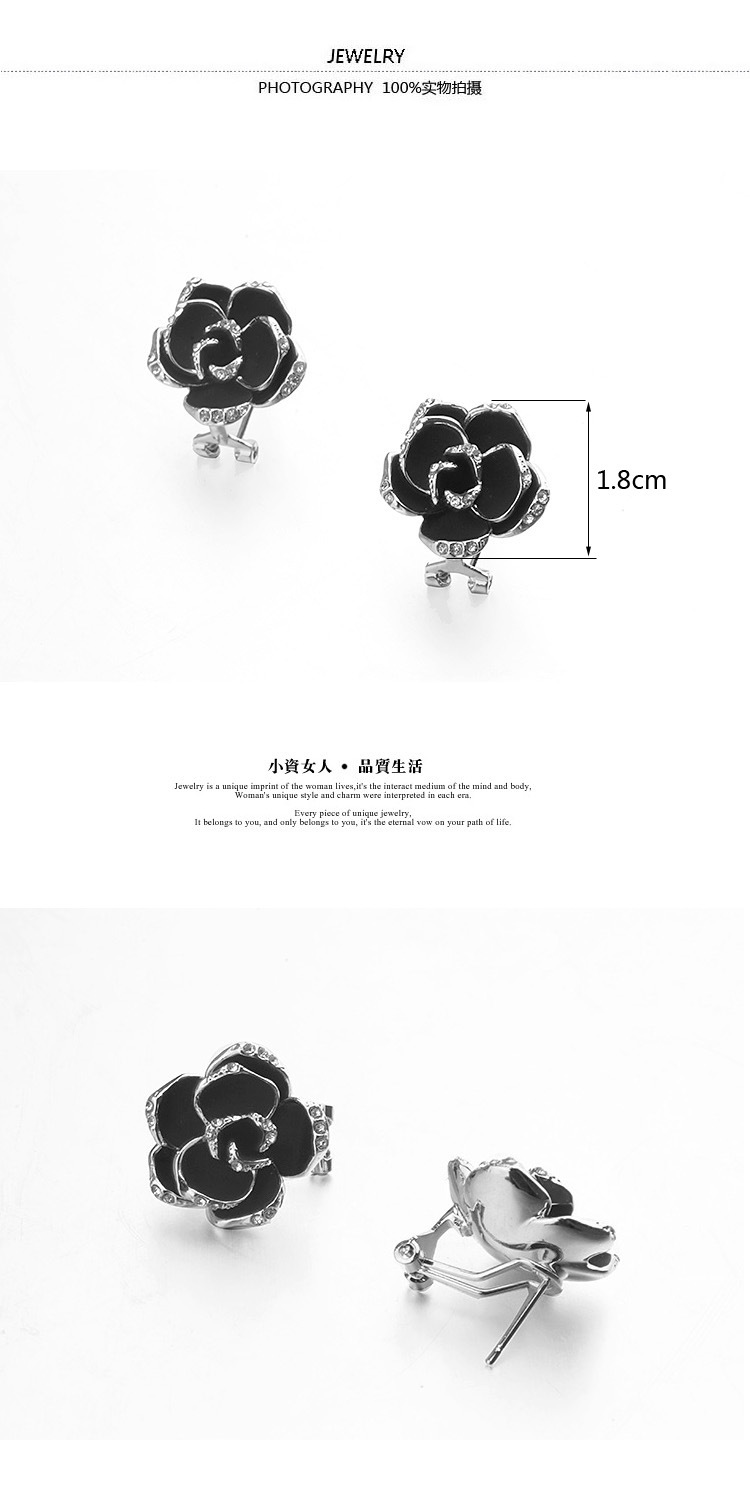 Koreanische Version Von Exquisiten Ohrringen Mit Diamanten, Drei Dimensionalen Rosen Ohrringen, Tropf Ohrringen, All-match-retro-schmuck 320979 display picture 1
