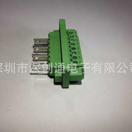 厂家供应绿色15EDGK+15CDGV-3.81插拔穿墙式接线端子 配套