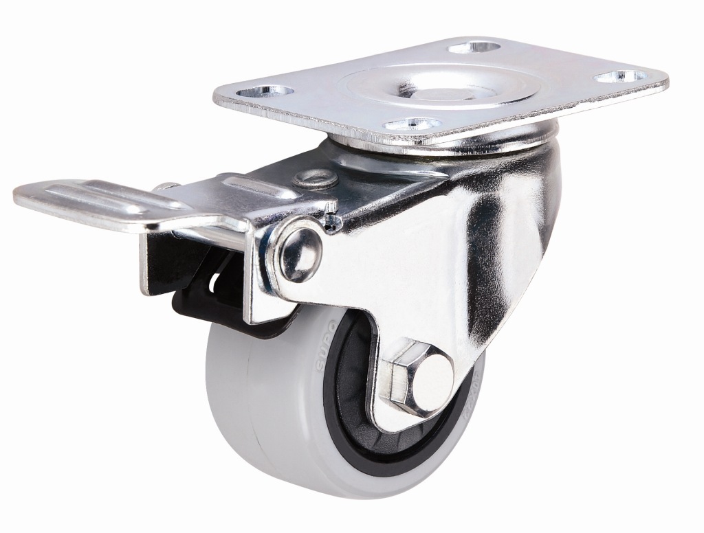 广州向荣脚轮 万向轮带刹车 聚丙烯PP轮 带锁轮子 工业设备轮