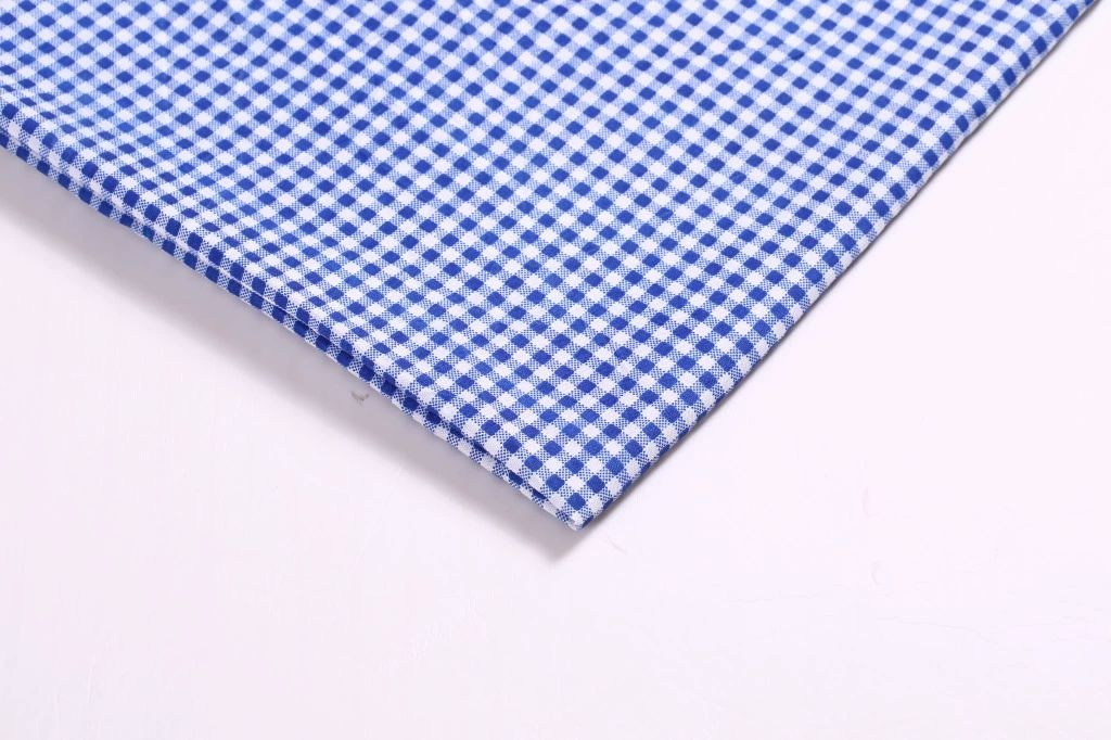 Gingham polyester fabric, small check, flat-grain, multipurpose for clothing & crafts
