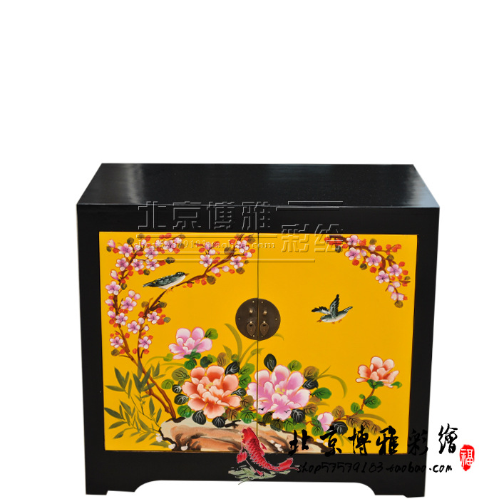 黑體黃門花鳥櫃01