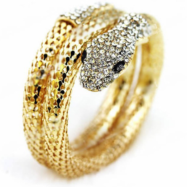 Fashion Snake Alloy Inlay Rhinestones Womenu0027S Bangle 1 Piece