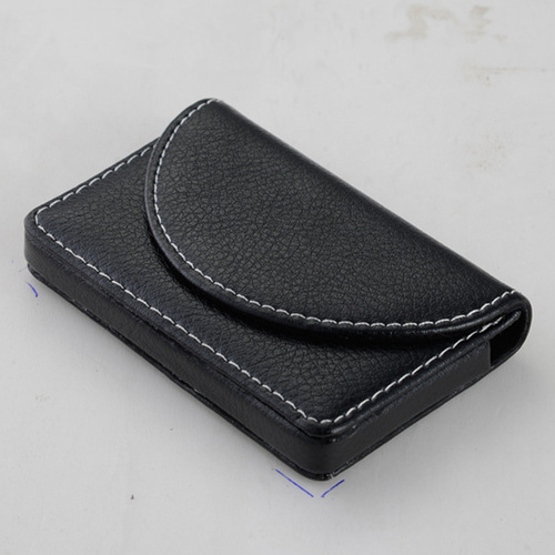 Wholesale leather business card stainless steel business card box metal business card box leather business card holder semicircle 033