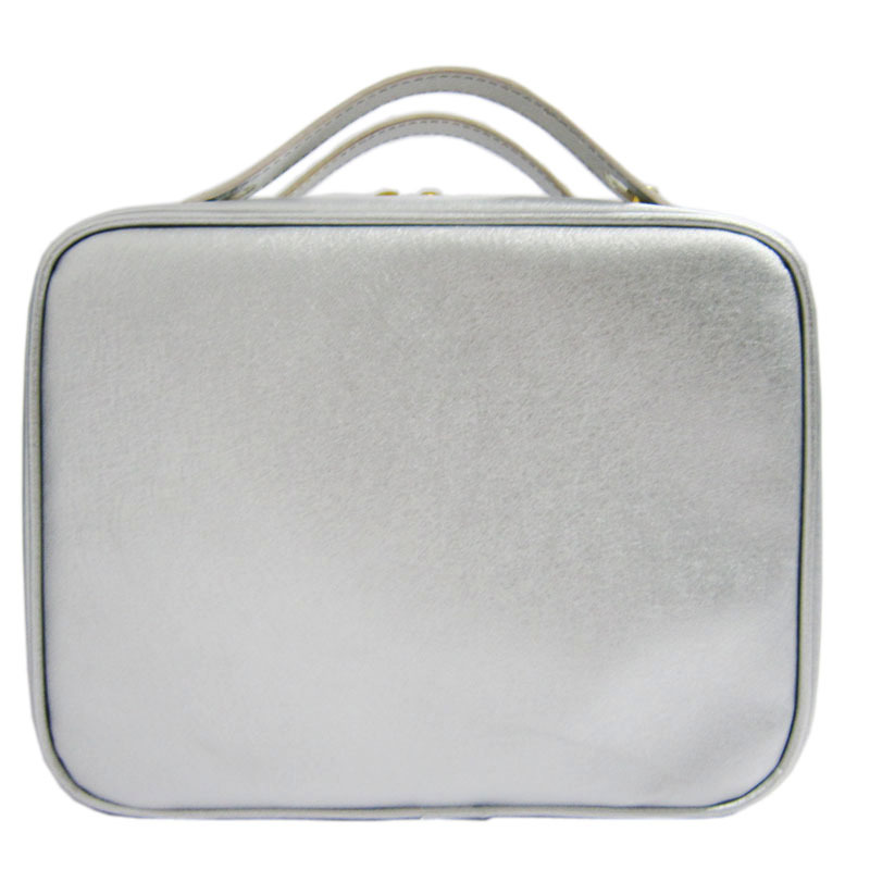 定制新款化妆包 时尚手提银色环保PU化妆包 耐磨五件套化妆包批发|ms