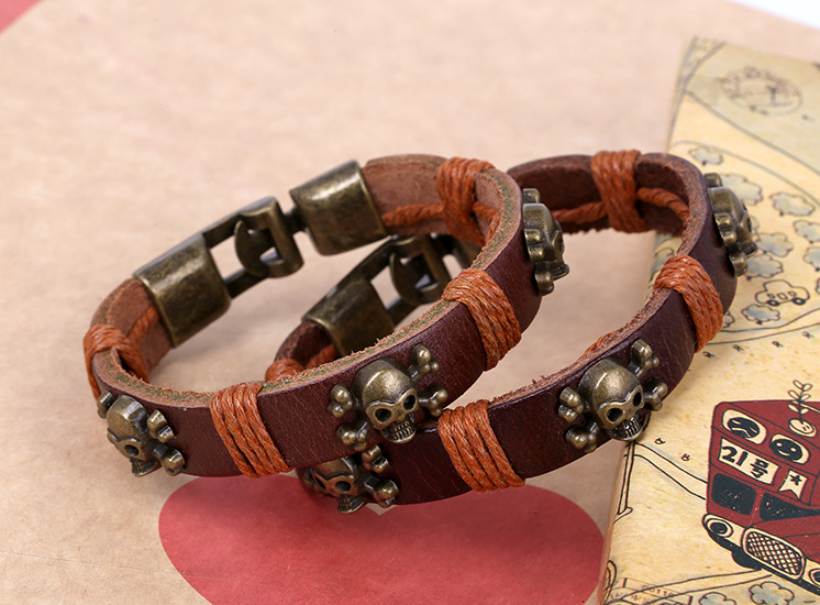 Leather Vintage Geometric bracelet(Female models) NHPK1930-Female models