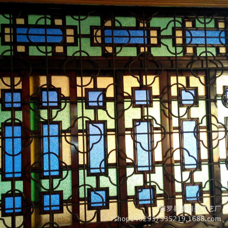 Manufactor Produce Tiffany screen Art Glass Arbor villa hotel club decorate Glass screen customized