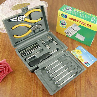 家用25件套装25PCS双钳子工具箱汽车用品维修应急小巧修手机电脑