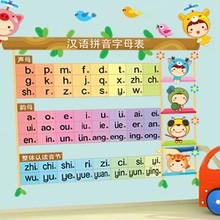 可移除墙贴纸 汉语拼音字母表幼儿园早教园儿童房装饰贴画AM6001