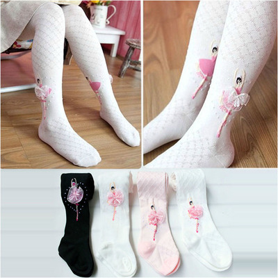 Children's clothing children Pantyhose spring and autumn new pattern white Silk stockings girl Backing tights baby Ballet wholesale