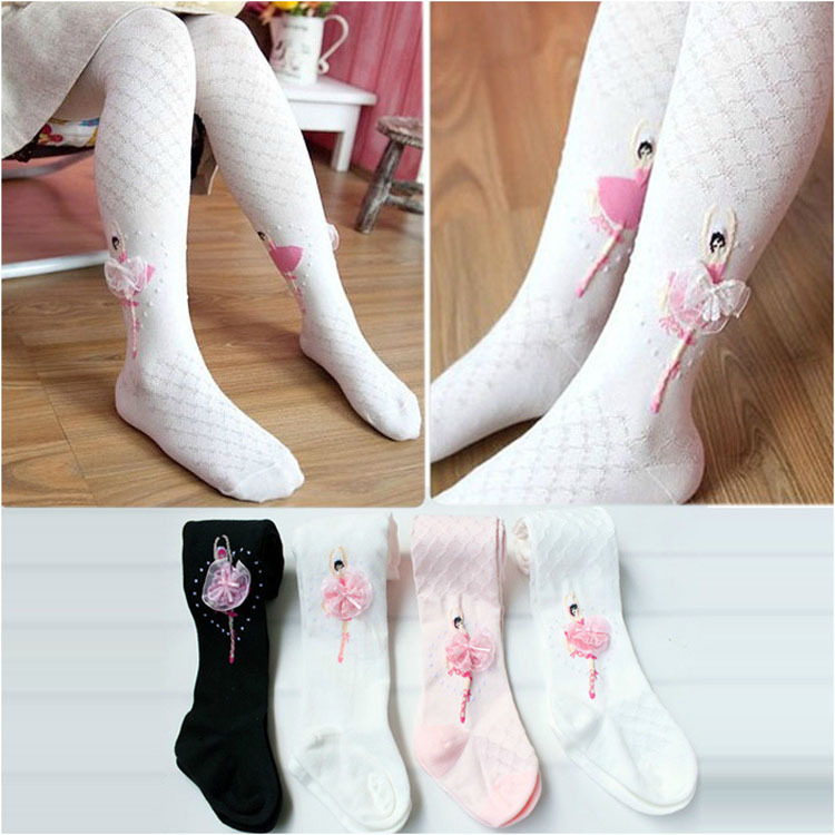 Children's clothing children Pantyhose spring and autumn new pattern white Silk stockings girl Backing tights baby Ballet wholesale