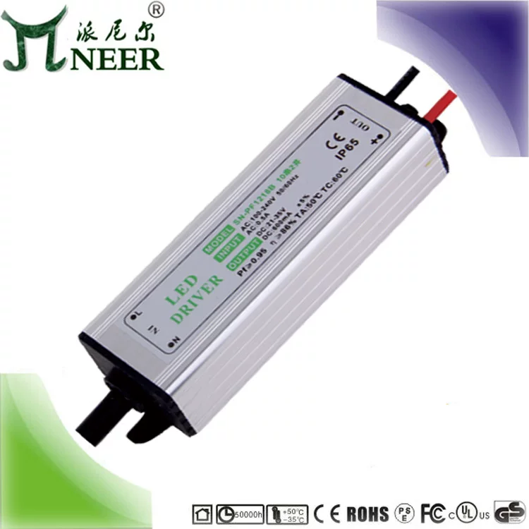 Гарантия 2 года DC12-24V 20W 600mA драйвер светильника постоянного тока, 10-проводная схема, 2 выхода