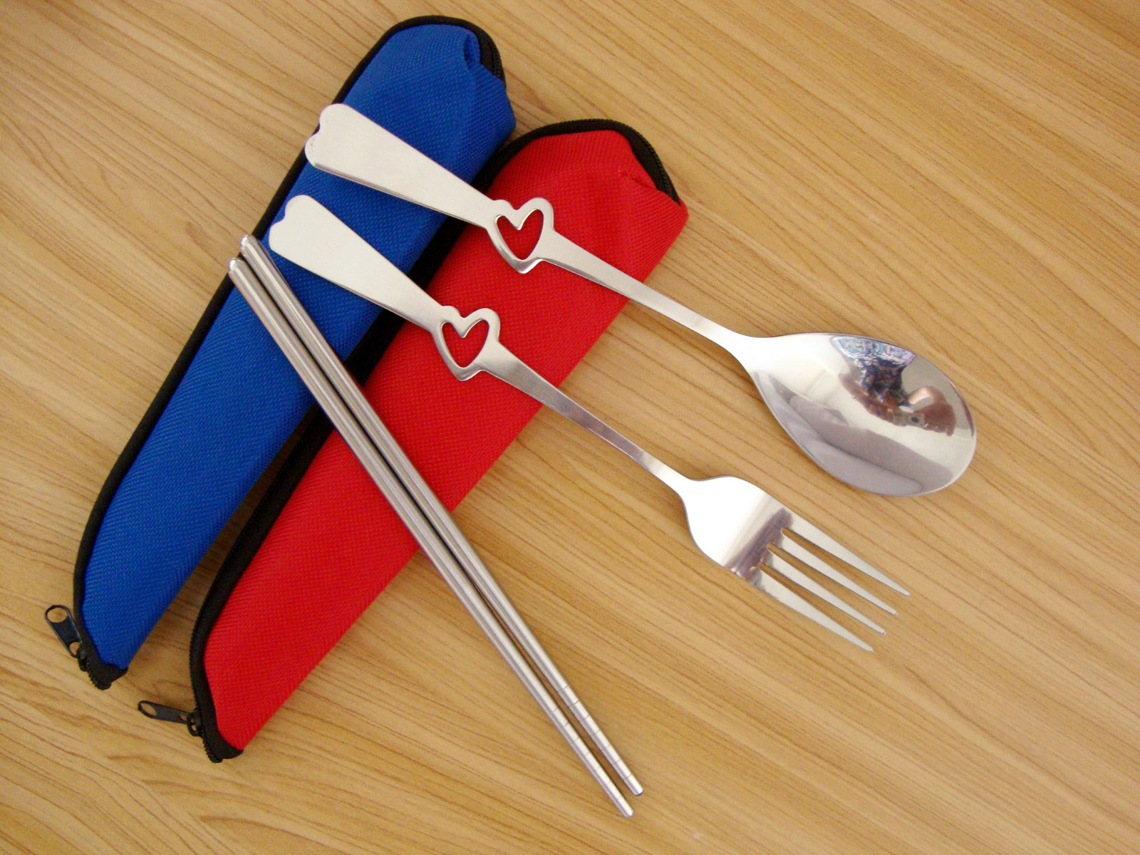 可愛日本日式創意佈袋便攜餐具韓國三件套不銹鋼勺子筷子叉子套裝