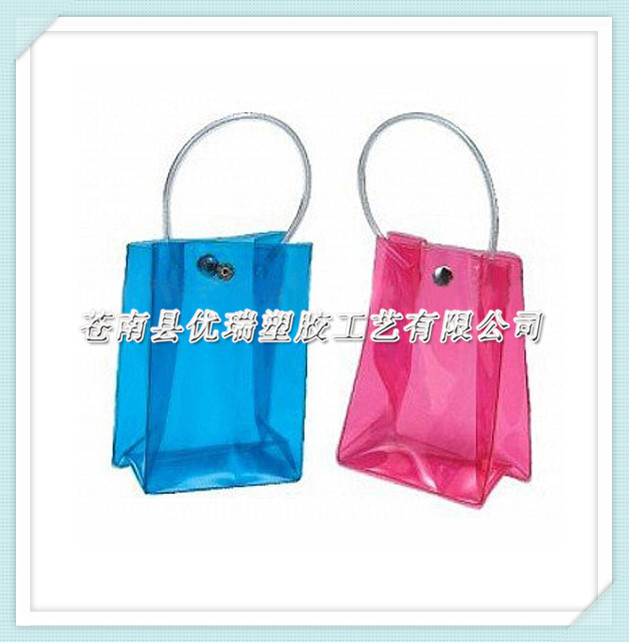 供应PVC手提包装袋 透明PVC水晶袋 塑料薄膜PVC手拎袋