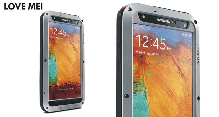 LOVE MEI Powerful Water Resistant Shockproof Dust/Dirt/Snow Proof Aluminum Metal Outdoor Heavy Duty Case Cover for Samsung Galaxy Note 3