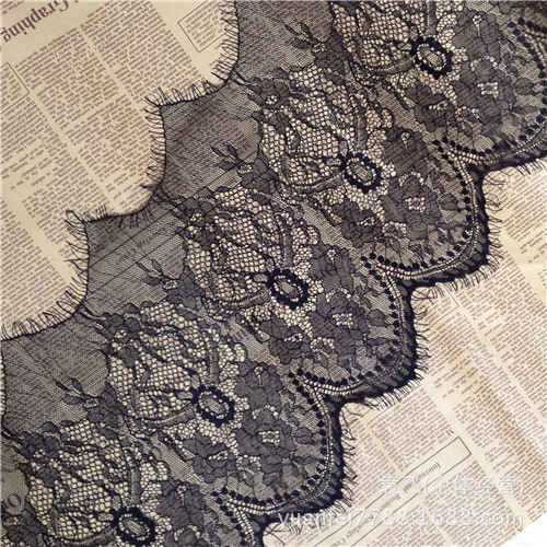 H-58染色波浪锦纶蕾丝花睫毛花边DIY服装辅料21厘米现货批发