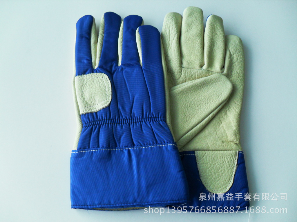 牛头层皮掌尼龙背海棉全里手套