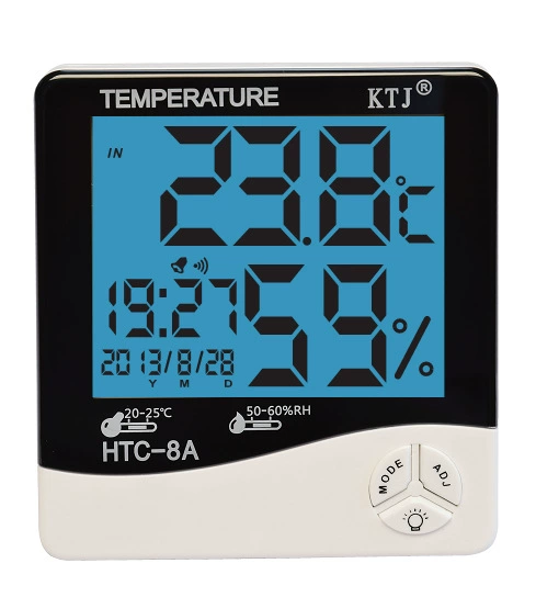 HTC-8A новые светящиеся часы температуры и влажности