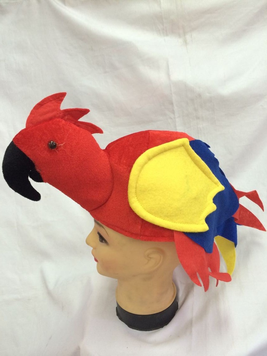 Pequeño sombrero de Carnaval de bola de fiesta al por mayor B320 accesorios de rendimiento sombrero de loro sombrero de modelado de animales
