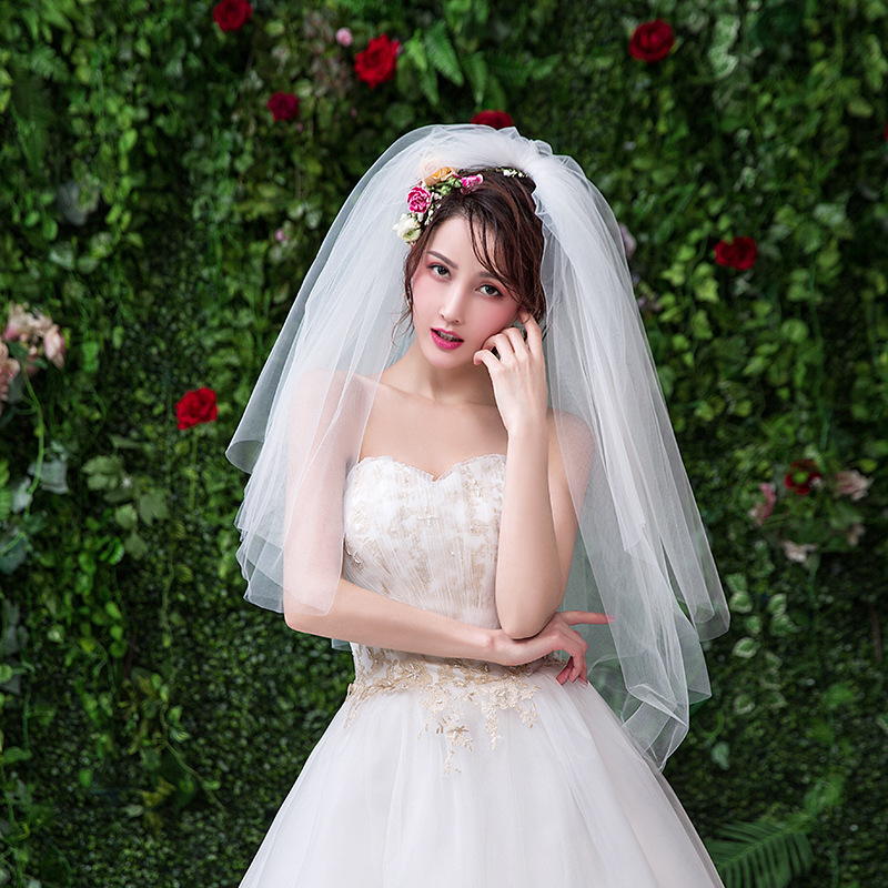 Simple Style Solid Color Gauze Bridal Headwear 1 Piece display picture 2