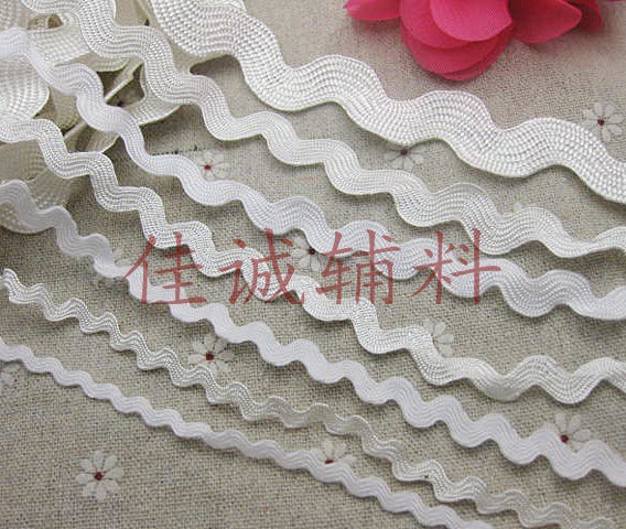 波浪形花边 丙纶/人丝S形织带 服装床上用品辅料DIY配件 3-15MM