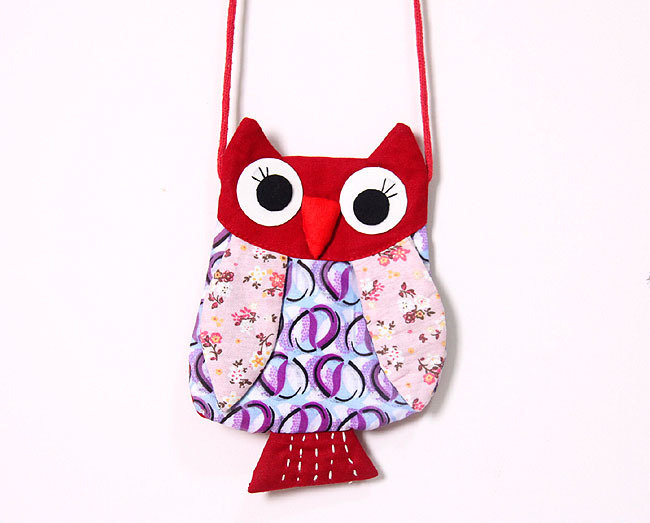 大耳朵猫头鹰印花布艺斜挎小包