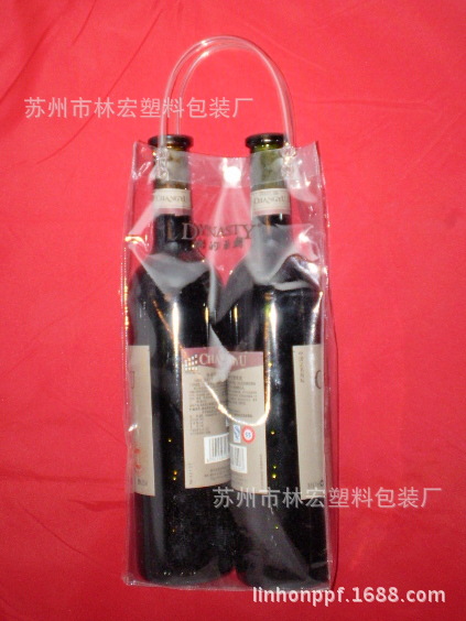 供应礼品袋/pvc皮管袋/红酒手提袋批发/葡萄酒包装袋