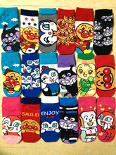 出口日本尾单 卡通动漫角色 面包超人 提花 儿童 女士棉袜 直板袜