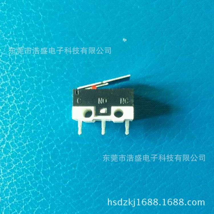 1A125V微动开关WK1-04A带柄长11.5mm 限复位三脚插件小鼠标开关