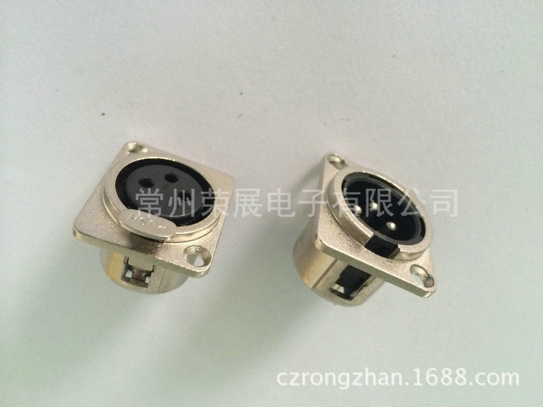 麥克風音響配件 金屬卡儂麵板插頭插座3PINS