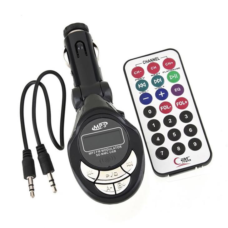 card cheap car music player car FM transmitter carmp3 with 3.5 audio cable