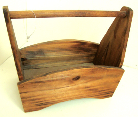 供应木头喷漆家用杂物收纳篮子 木质手提收纳储物篮子