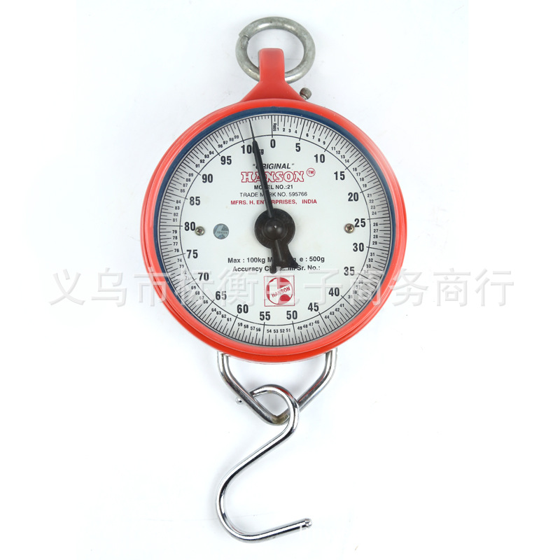 供应100kg/200kg挂秤吊秤手提秤 HANSON挂秤 弹簧吊钩秤批发
